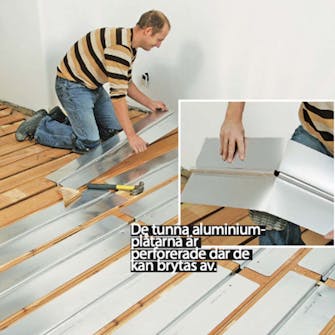 Golvvärme trägolv: Nu lägger du ut plåtarna på golvet Golvvärme trägolv: Nu lägger du ut plåtarna på golvet